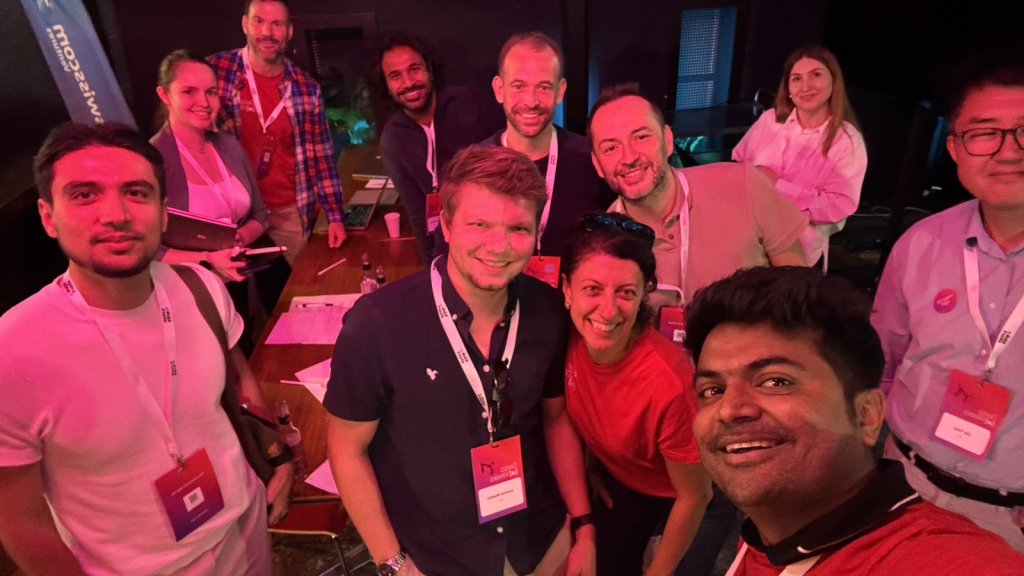 Vishal Rajpurohit with fellow Expert Jury members at the Zurich Hackathon.