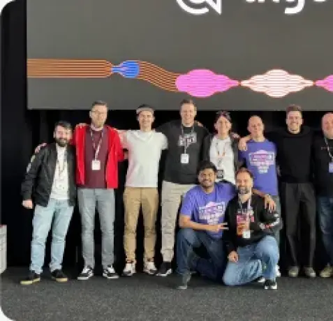 Vishal Rajpurohit in a group photo with conference speakers and organizers
