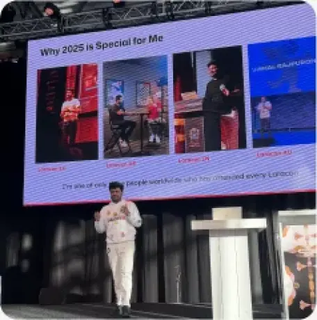 Vishal Rajpurohit presenting a slide titled 